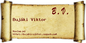 Bujáki Viktor névjegykártya